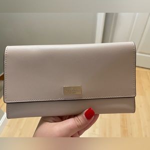 Blush Kate Spade Wallet with red liner!